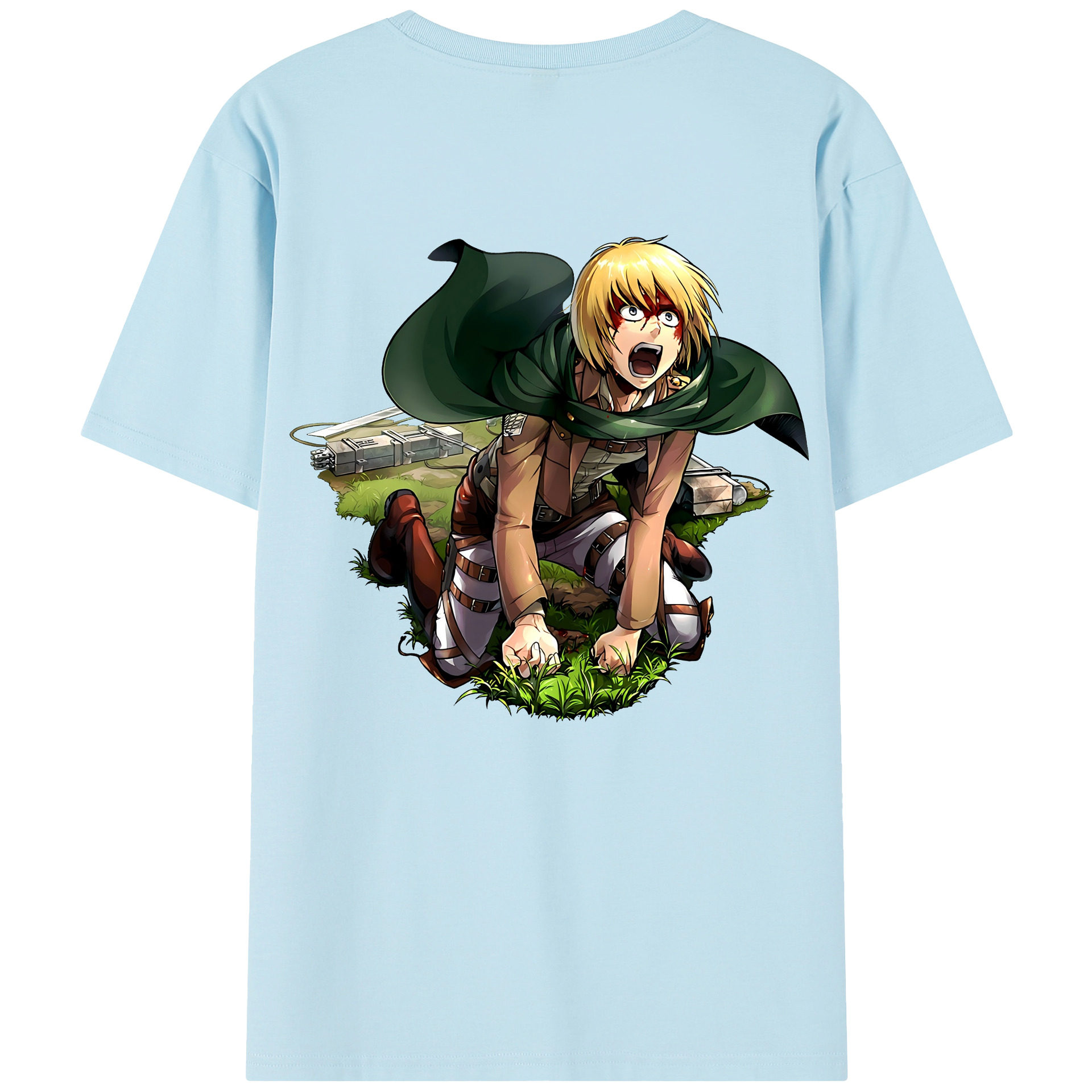 （画像用） 進撃の巨人 アルミン·アルレルト Attack on Titan Armin Arlert 綿100％半袖Tシャツ（背面プリント）